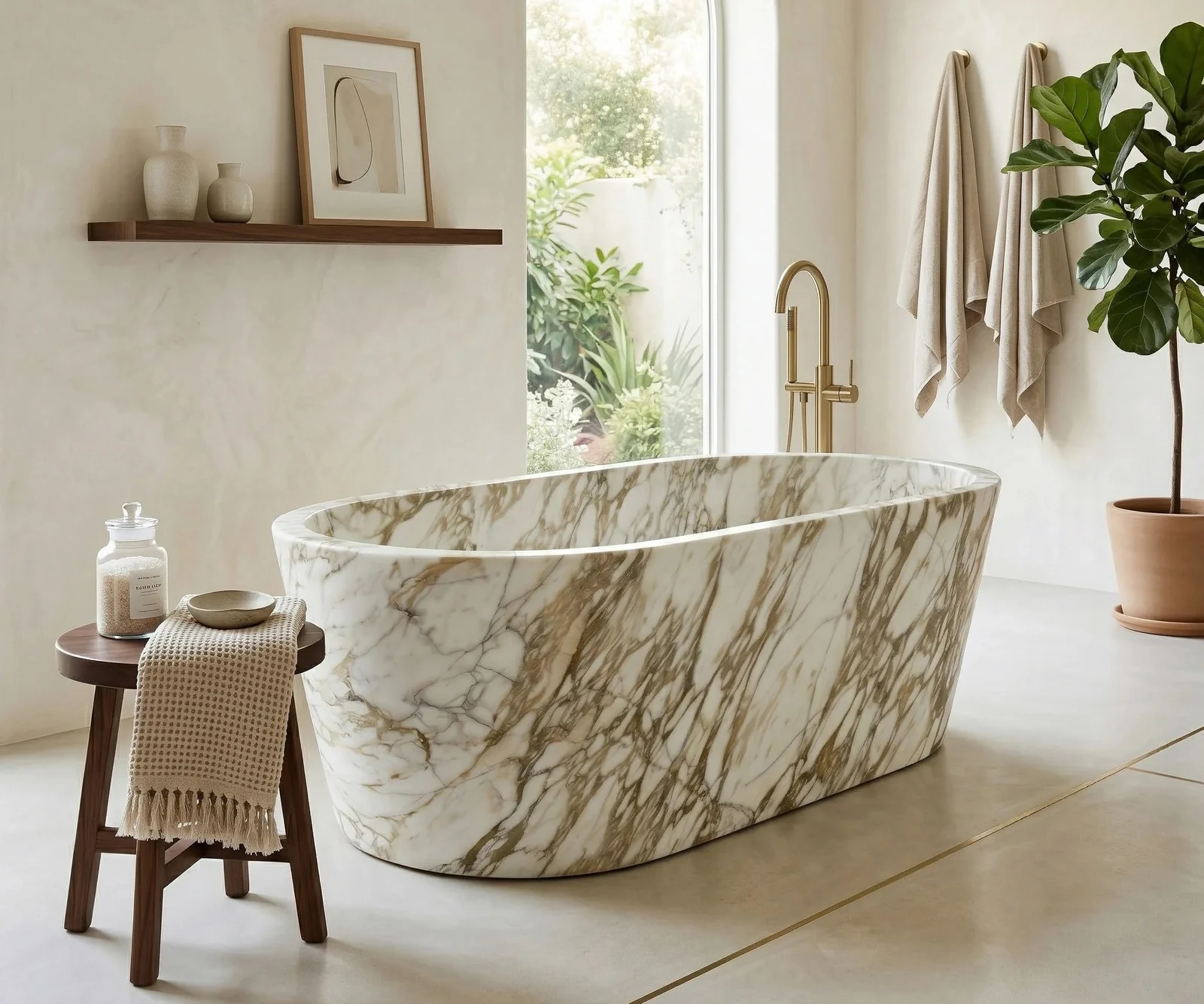 Calacatta Gold marble bathtub