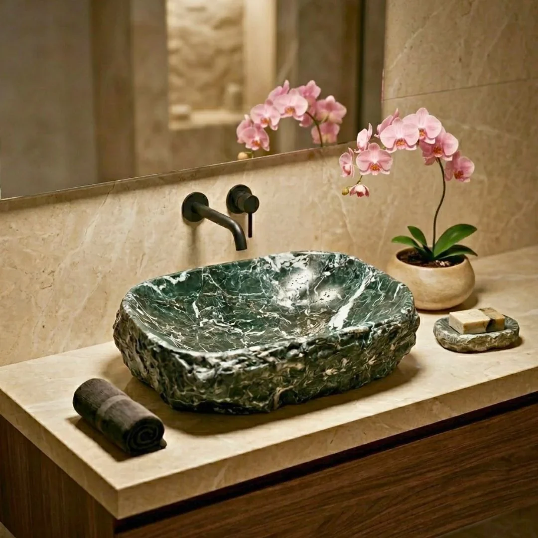 Marble vanity basin
